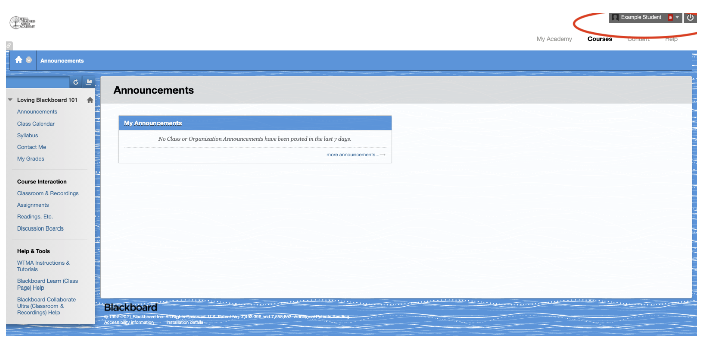 Navigating Your Blackboard Course Page WellTrained Mind Academy
